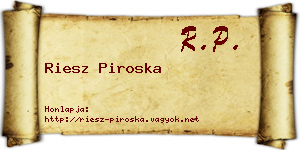 Riesz Piroska névjegykártya